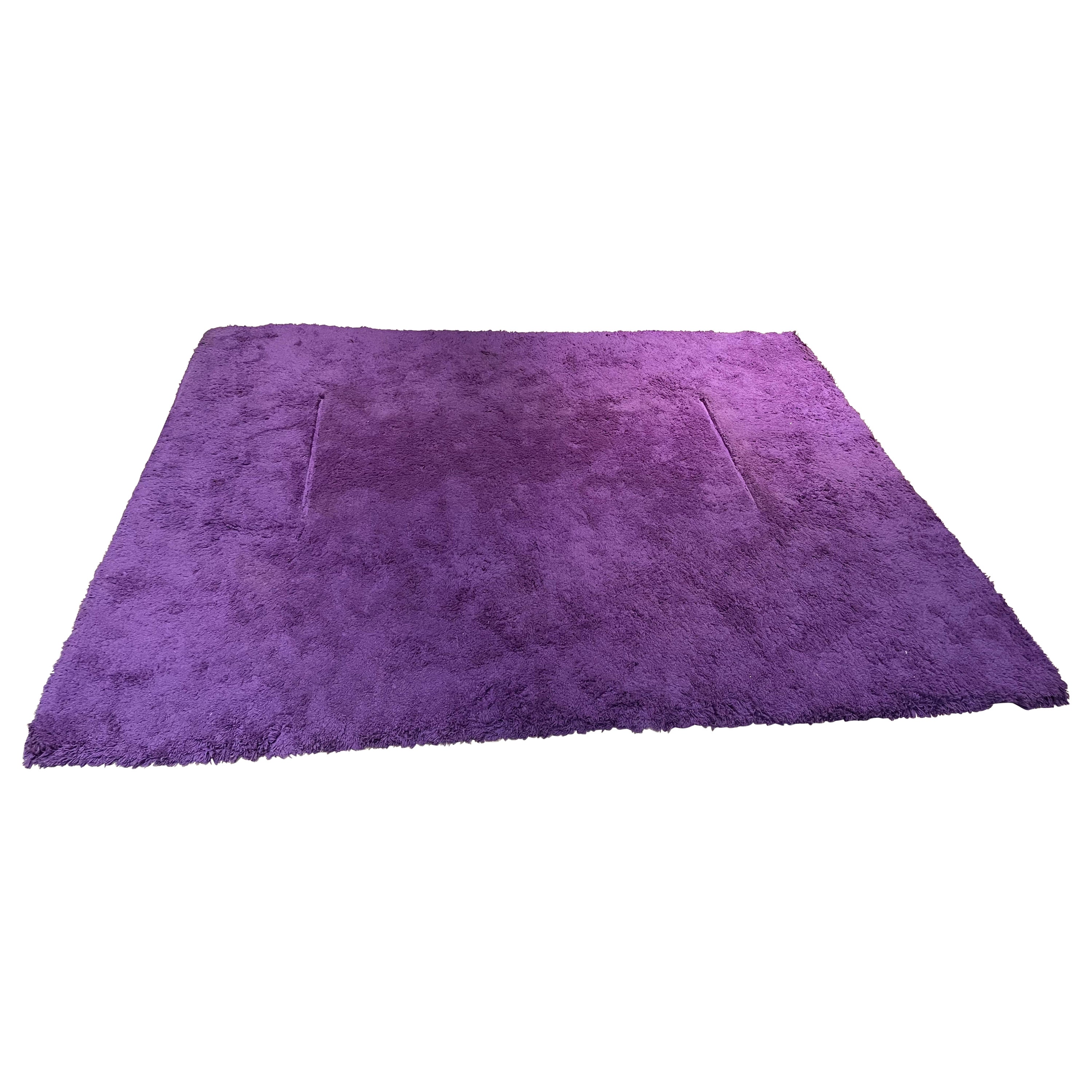 Purple Wool Carpet Design Tisca Original Handmade 1970s For Sale