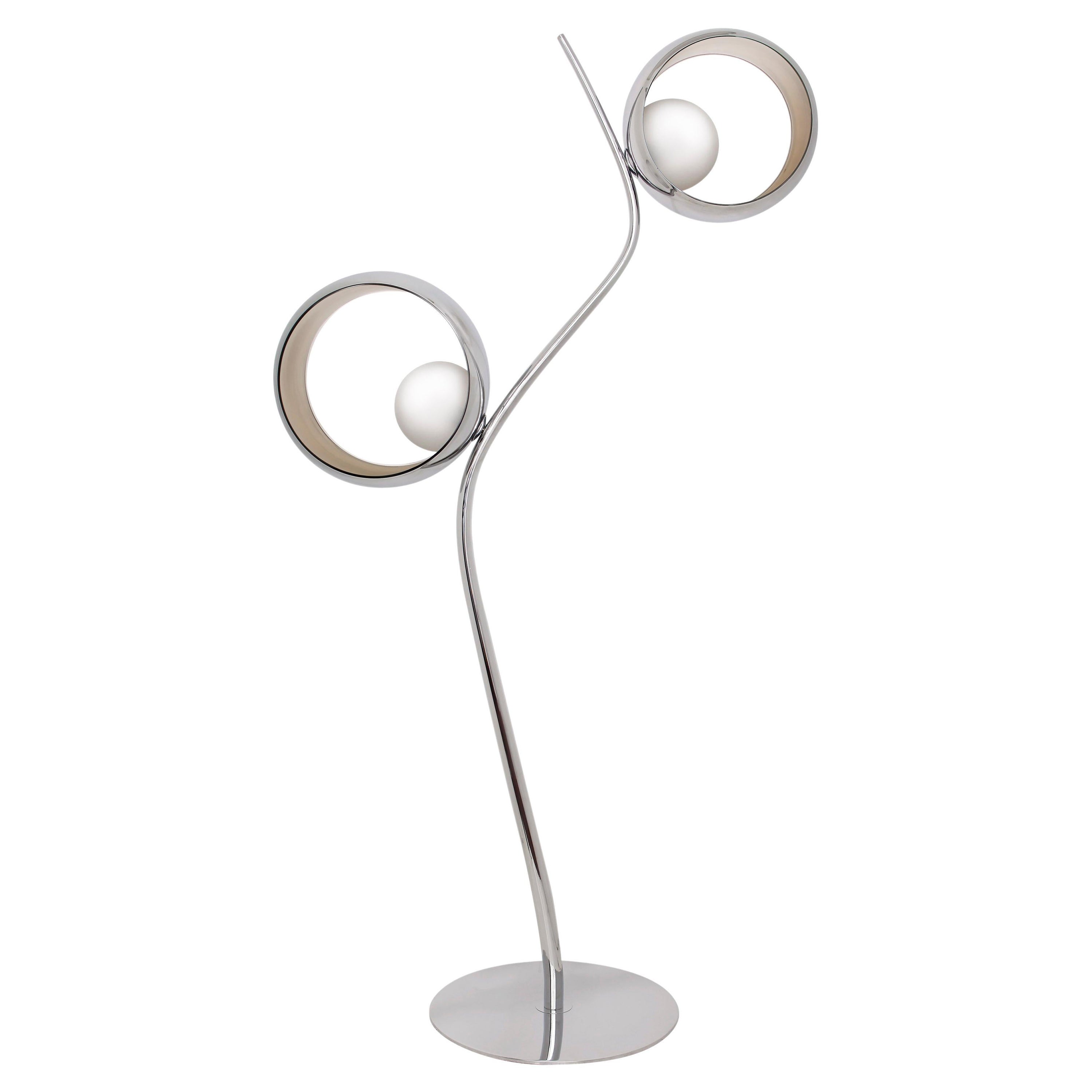 Okio Totem Floor Lamp in Premium Chrome by Concept Verre For Sale