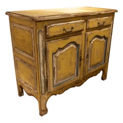 Spanish Hand Painted Chest of Drawers with Drawers, Doors and Original Iron