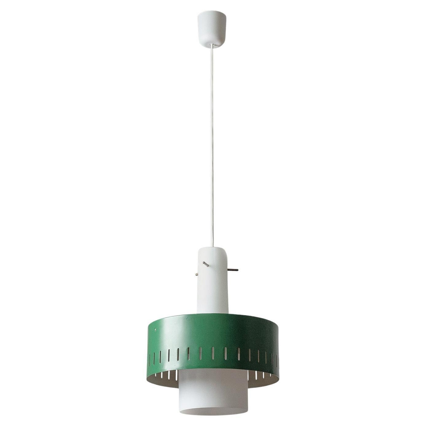 Italian Satin Glass Pendant, circa 1960