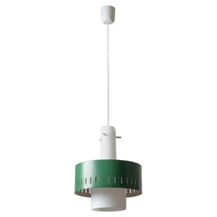 Italian Satin Glass Pendant, circa 1960