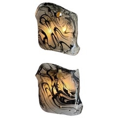 Pair of Large Murano Glass Wall Sconces