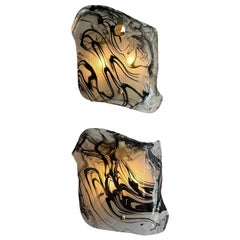 Pair of Large Murano Glass Wall Sconces, '2 Pairs Available'