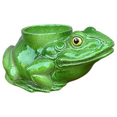 Grande jardinière grenouille italienne de style Hollywood Regency en terre cuite