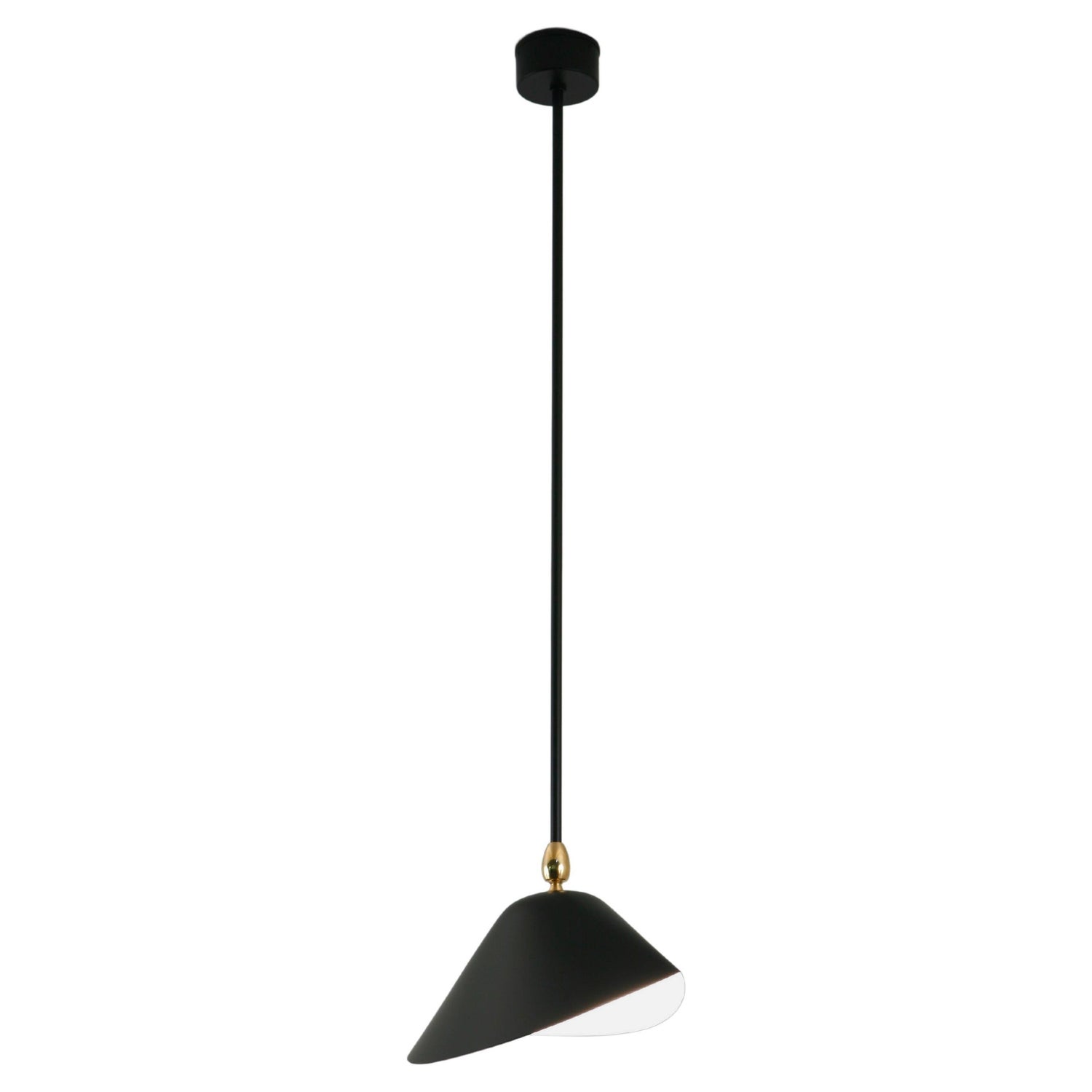 Serge Mouille Mid-Century Modern Black Bibliothèque Ceiling Lamp For Sale  at 1stDibs