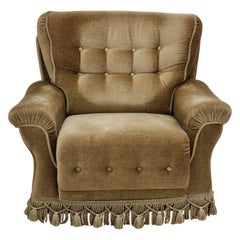1970s, Danish vintage club chair,  original velour upholstery