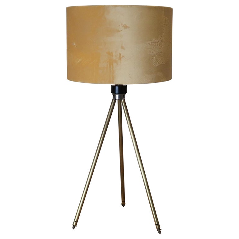 Midcentury Brass Telescopic Tripod Table Lamp For Sale at 1stDibs