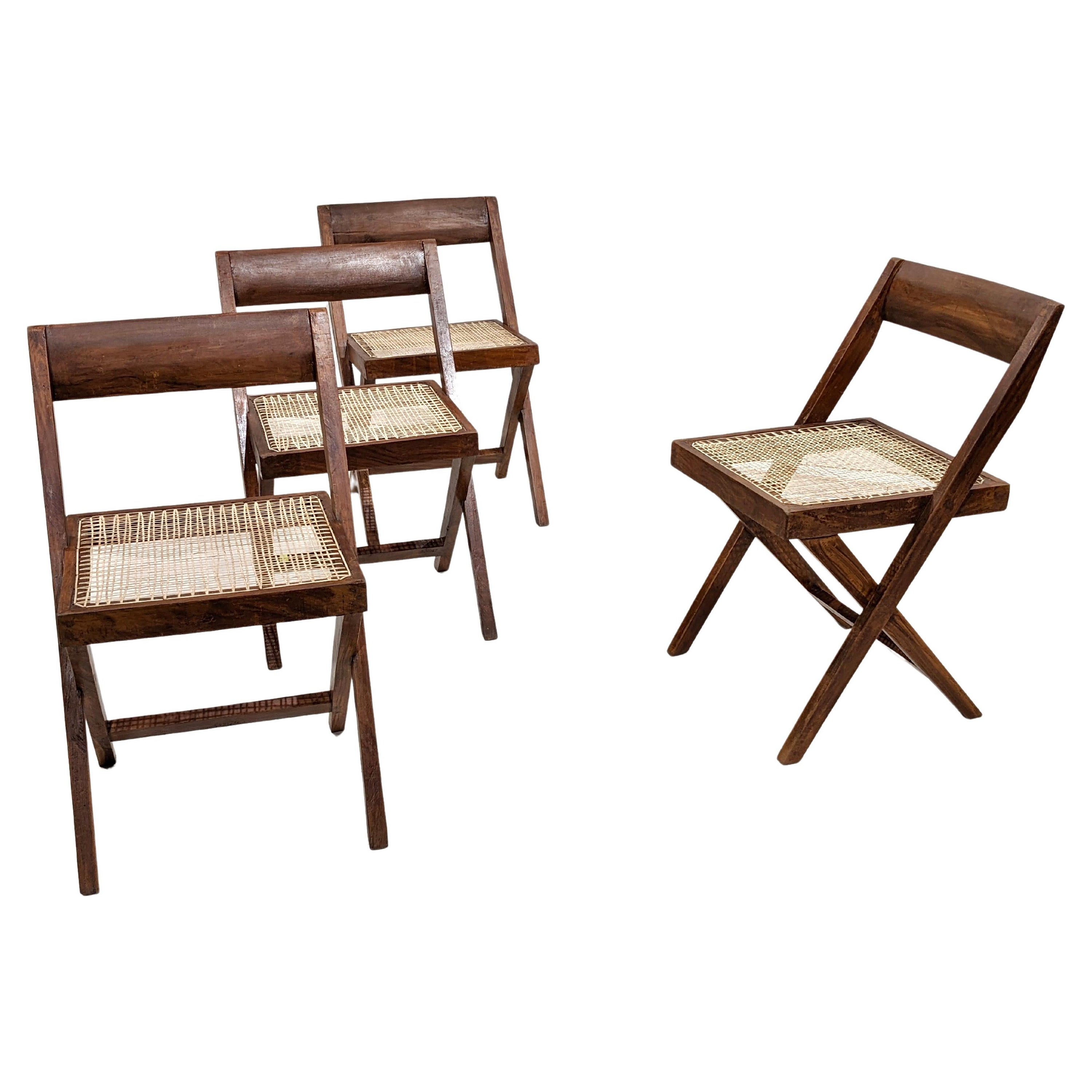 Chairs With Lettering Pierre Jeanneret Unique Set of 12 Library Chairs with Original ...