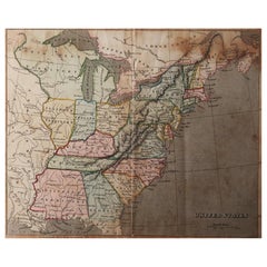 Original Antique Map of United States By Sherwood, Neely & Jones. Dated 1820.