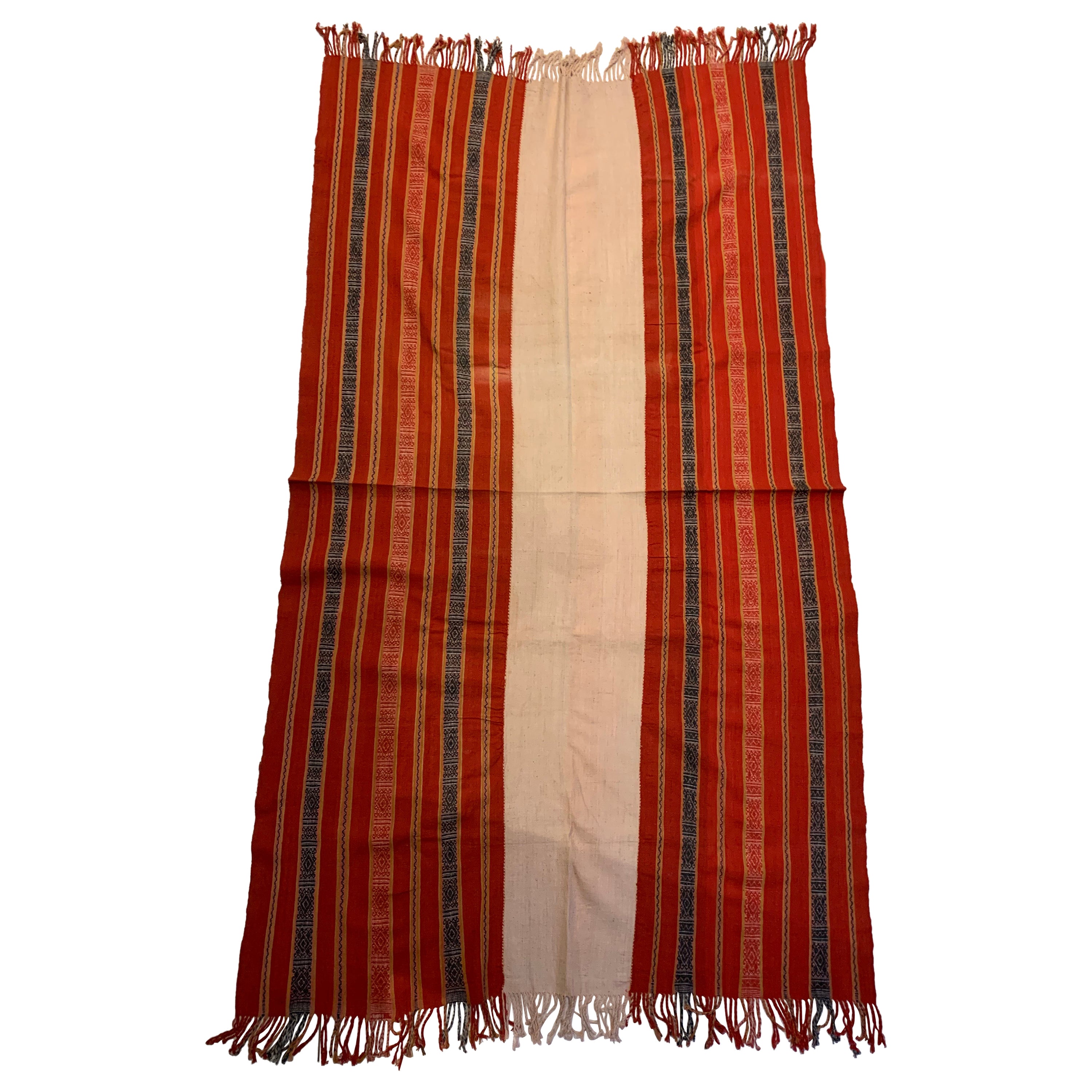 Ikat-Textil von Timor mit atemberaubenden Stammesmotiven und Farben, Indonesien, ca. 1950