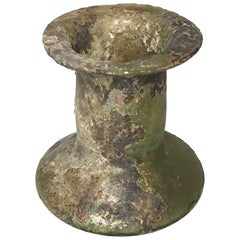 Botella romana de vidrio verde iridiscente antigüedades mundo antiguo antigüedades
