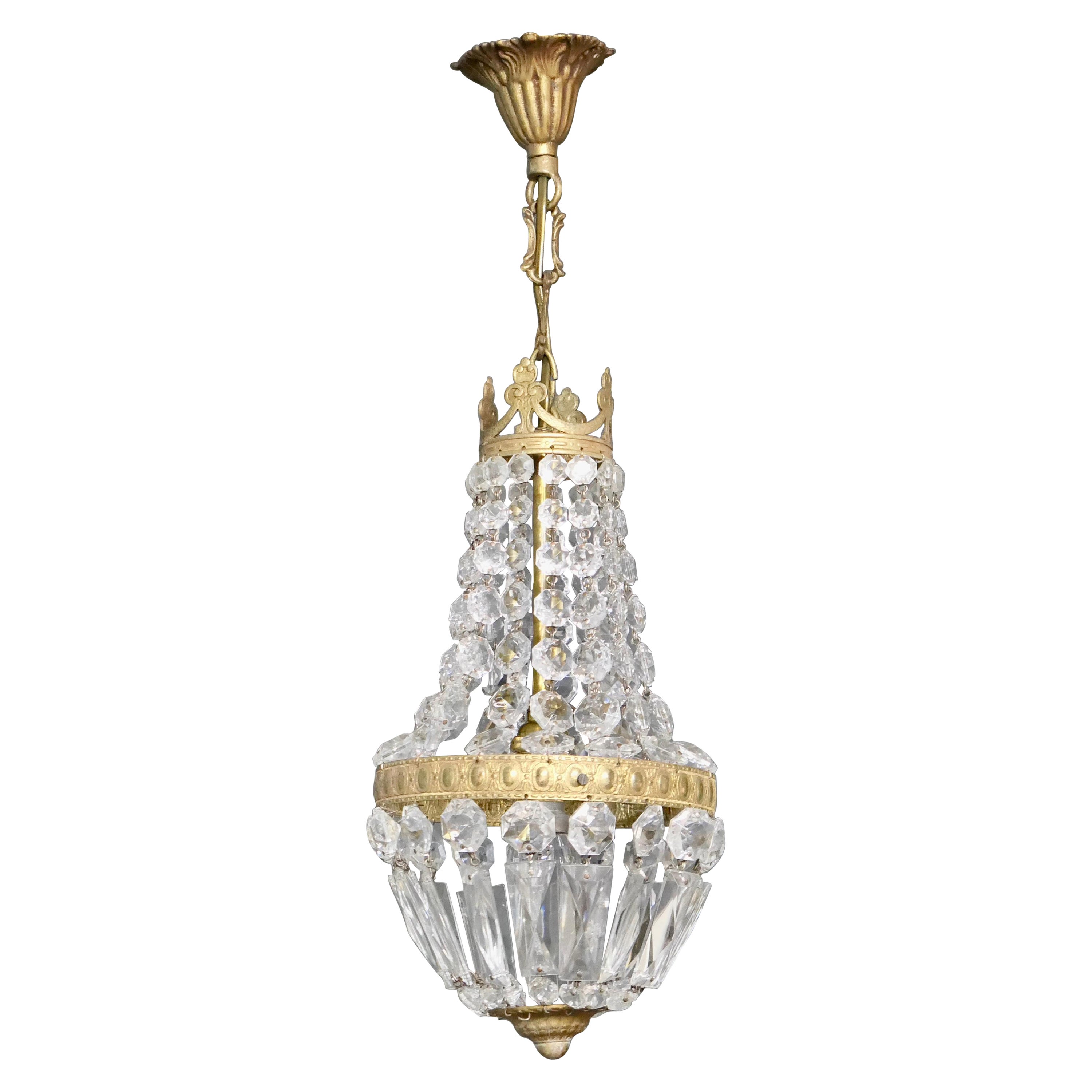 Small French Empire Style Tent Chandelier For Sale