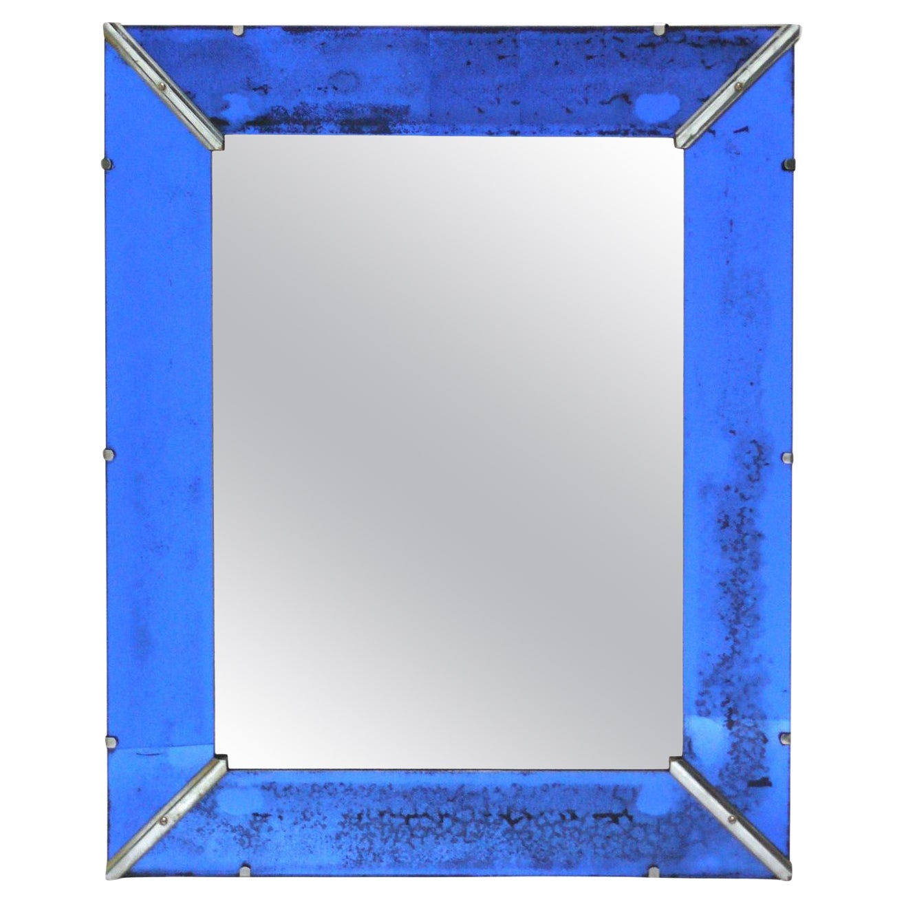 Art Deco Cobalt Blue Mirror