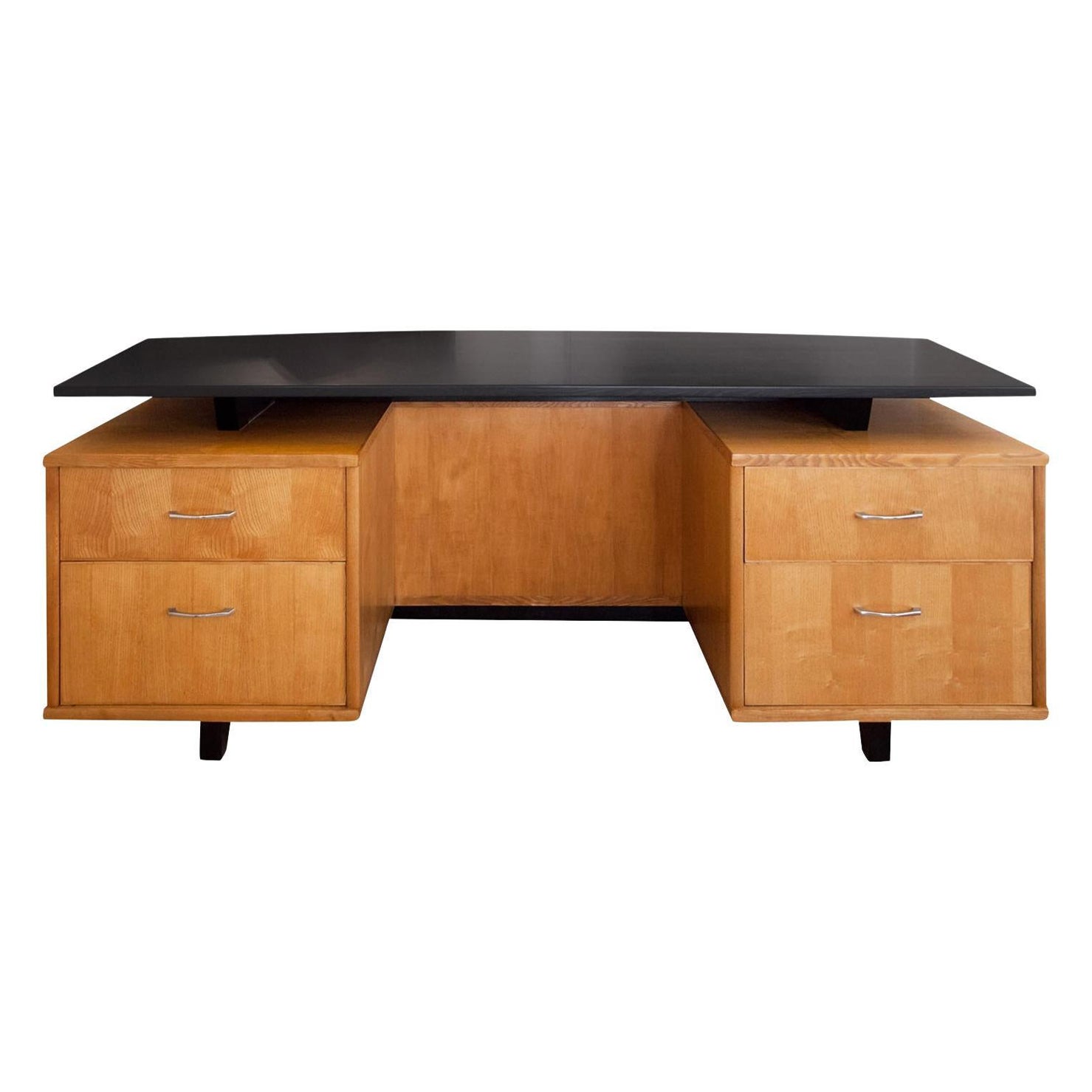 20th Century Grey Italian Brutalist Galvanized Metal Writing Desk