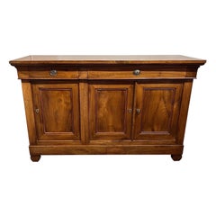 19th Century French Walnut Enfilade with Three Drawers and Three Doors