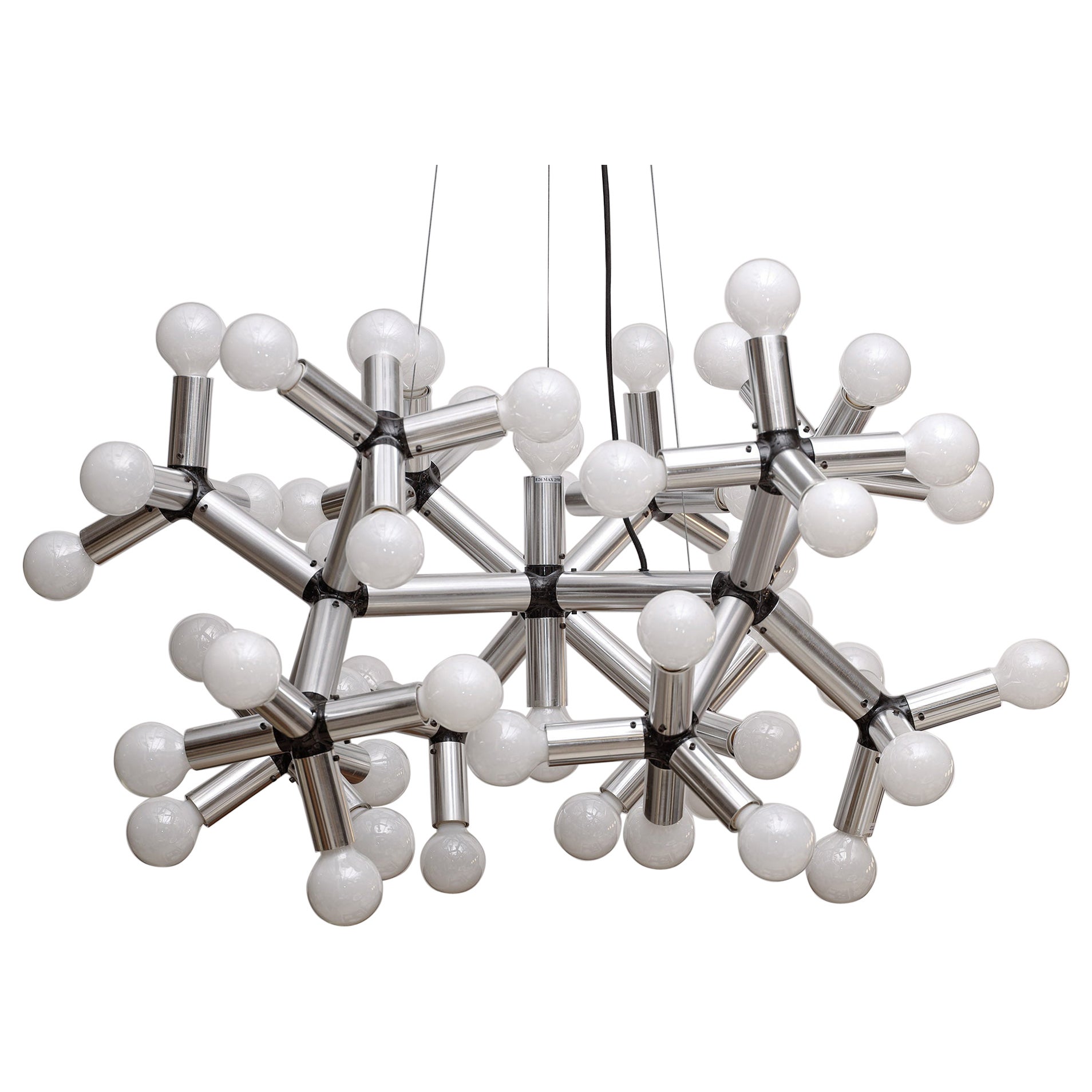 Lampe à suspension atomique en aluminium Robert Haussman 1969 « Deux disponibles » en vente