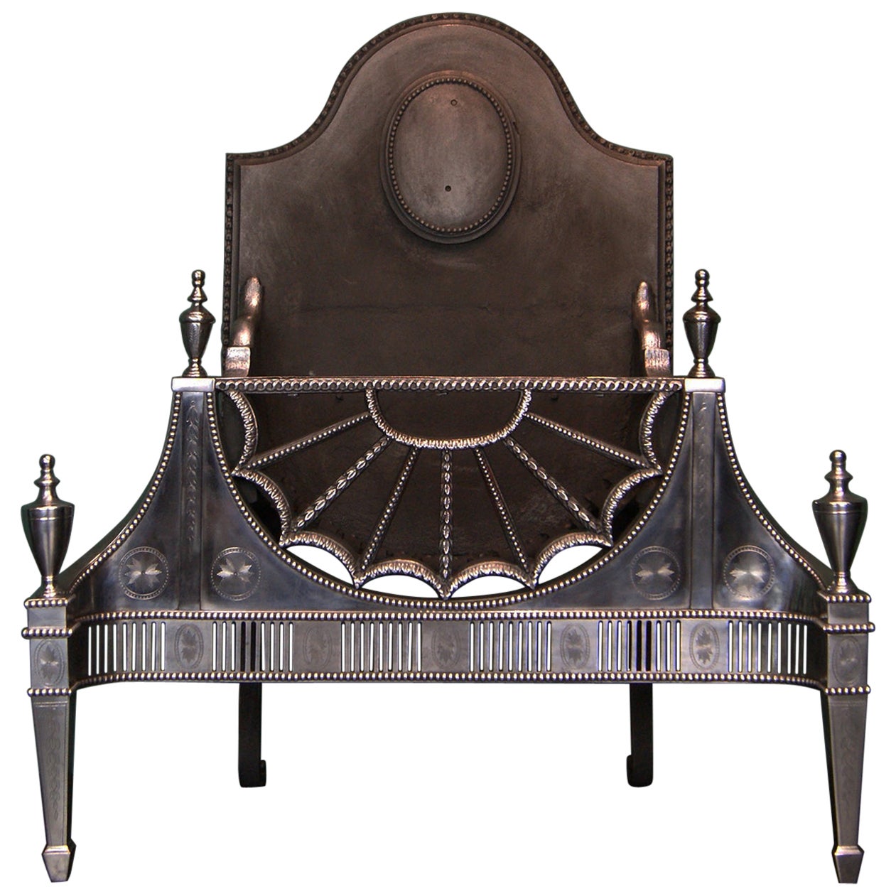 Fine Free-Standing Fire Grate in the Manner of Robert Adam For Sale