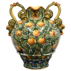 Vintage Italian Majolica Floor Vase, 1950s Firenze