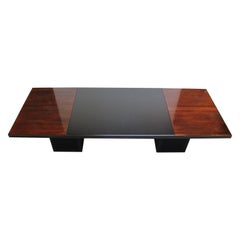 Retro Large Italian Rosewood and Leather Conference Table/Desk By Hans Von Klier