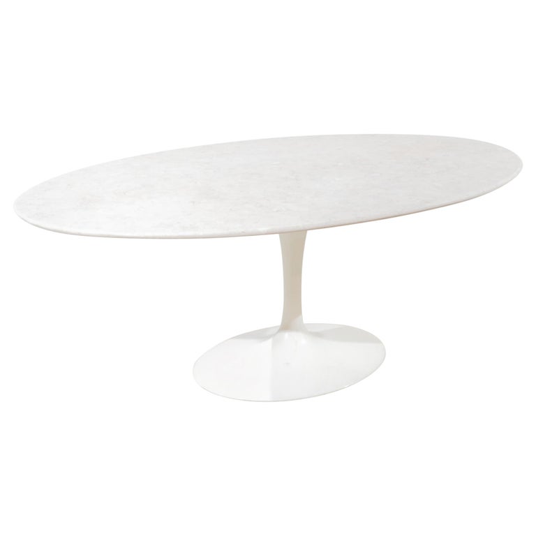 Eero Saarinen Oval Tulip Dining Table Marble Knoll International at 1stDibs