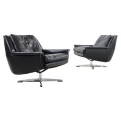 Werner Langenfeld Model 802 Esa Møbelværk Leather Lounge Chair