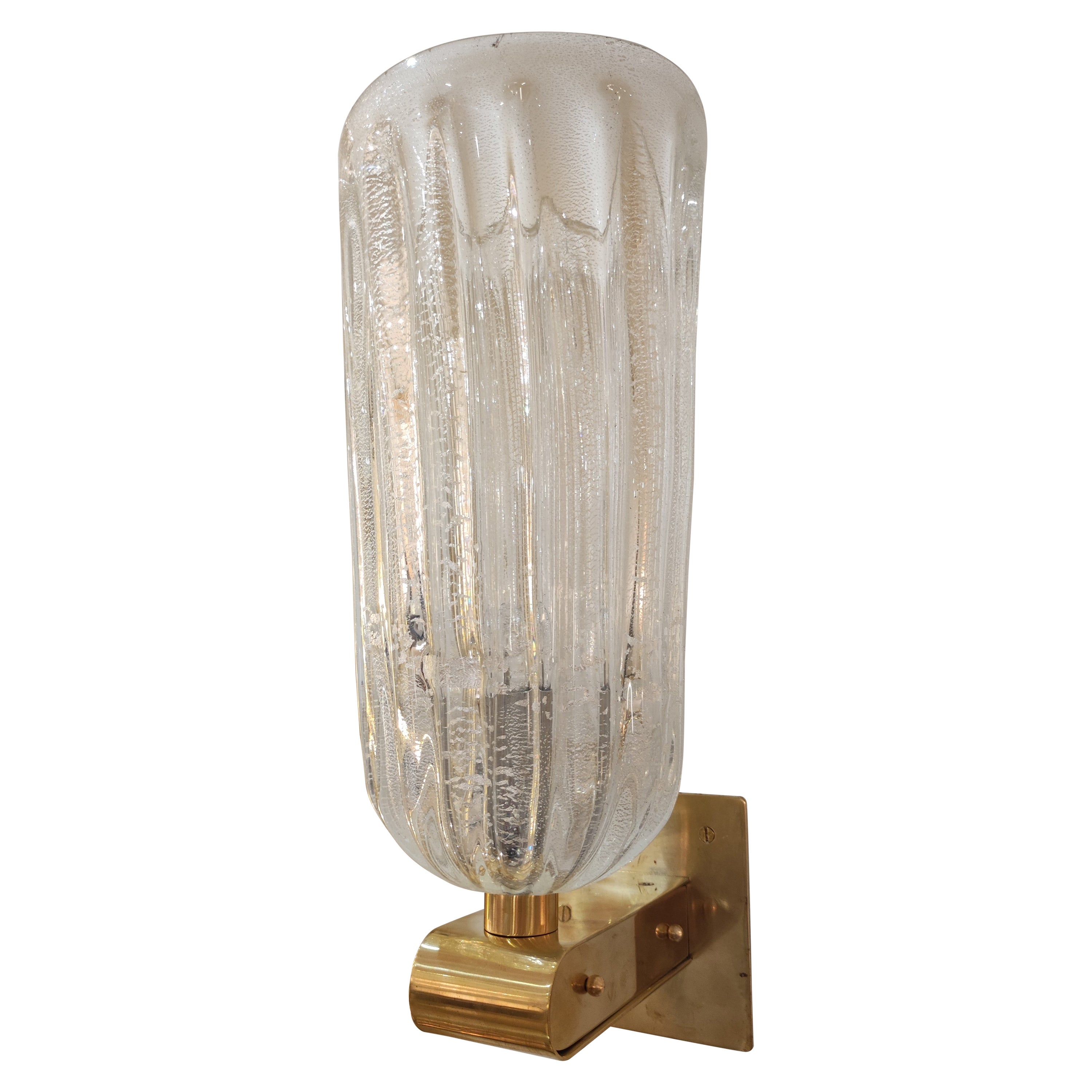 Murano Glass Tube and Brass Sconces at 1stDibs