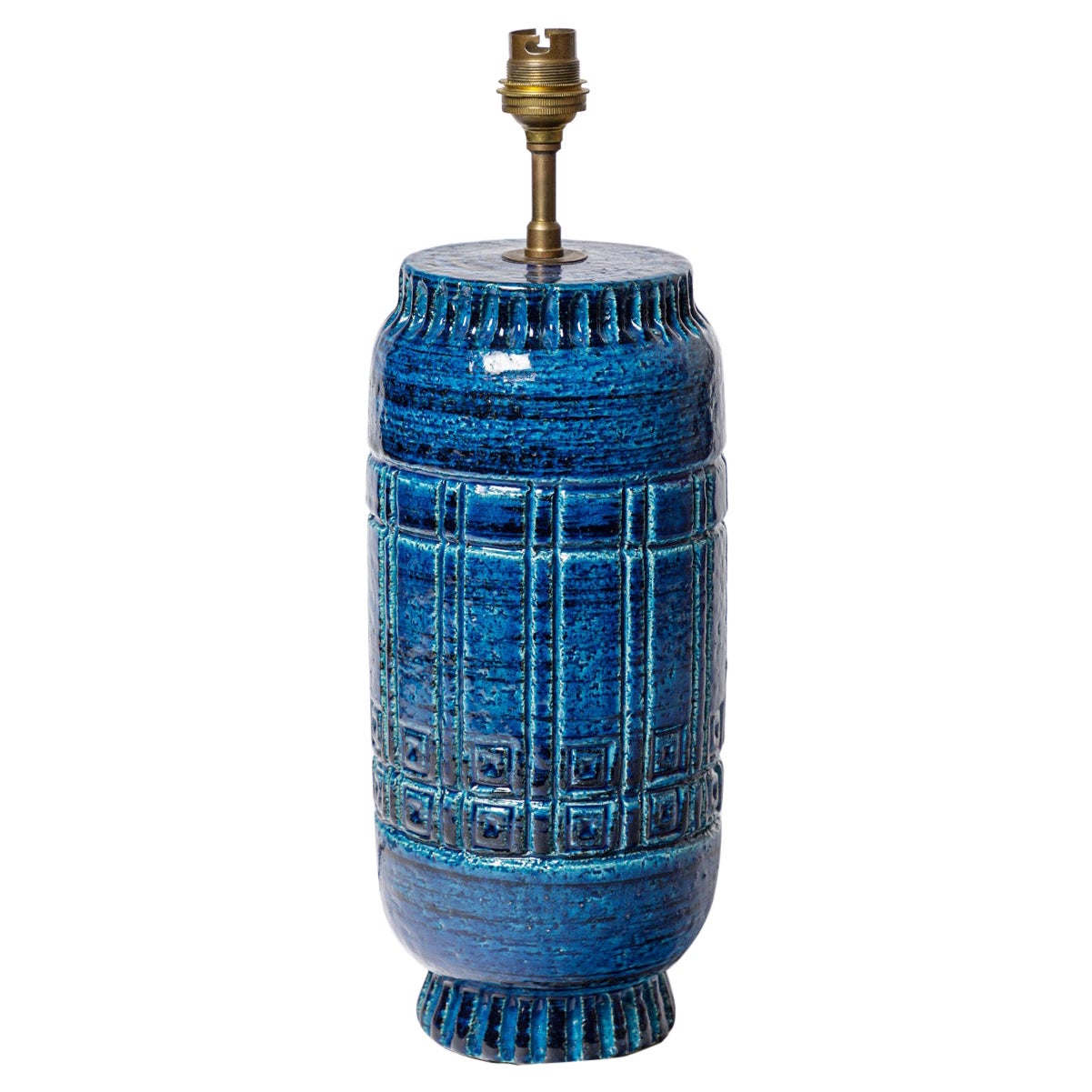 Pol Chambost Blaue XX. Keramik-Tischlampe, Design Modell 1307