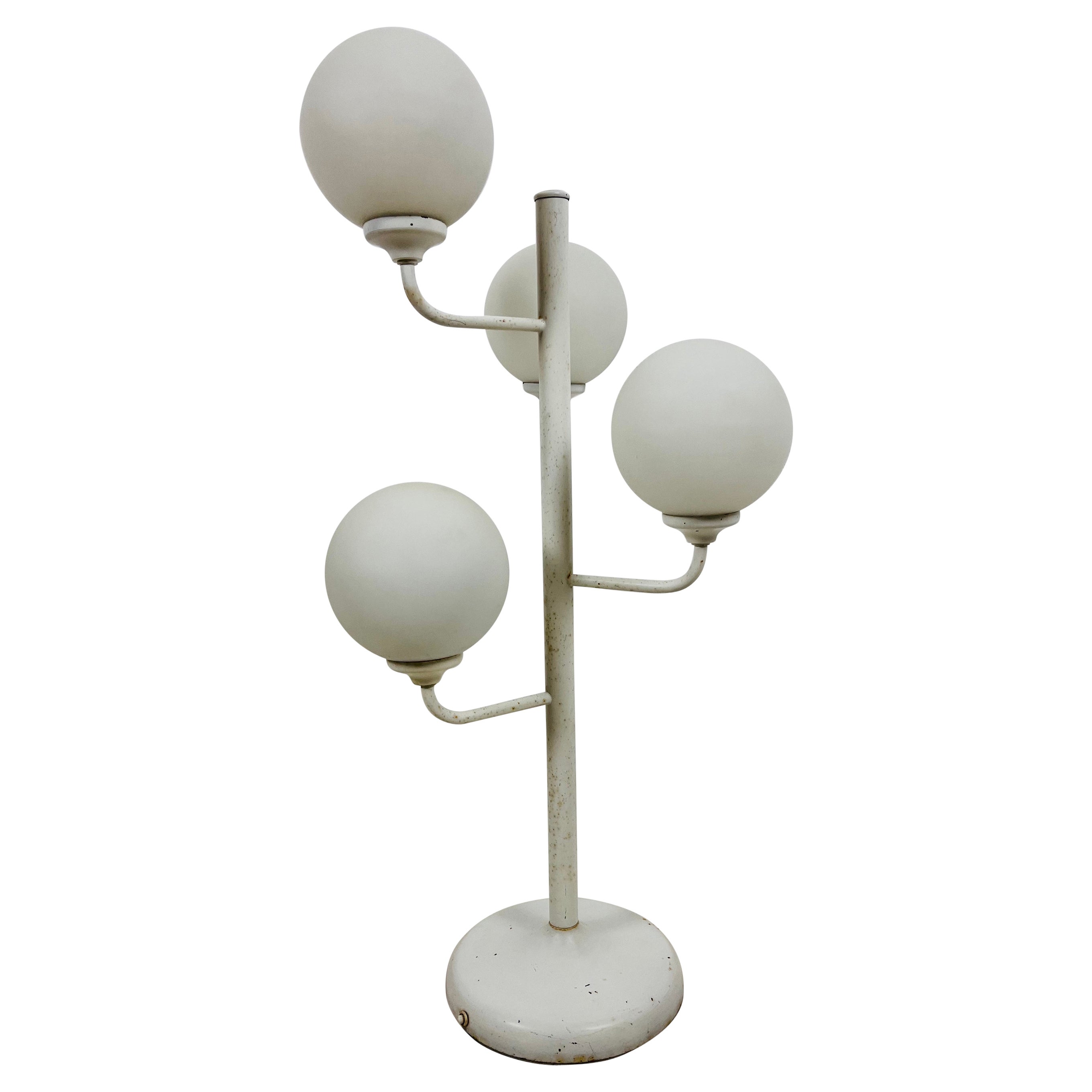 Midcentury White 4-Arm Space Age Floor Lamp, Germany, 1960s For Sale