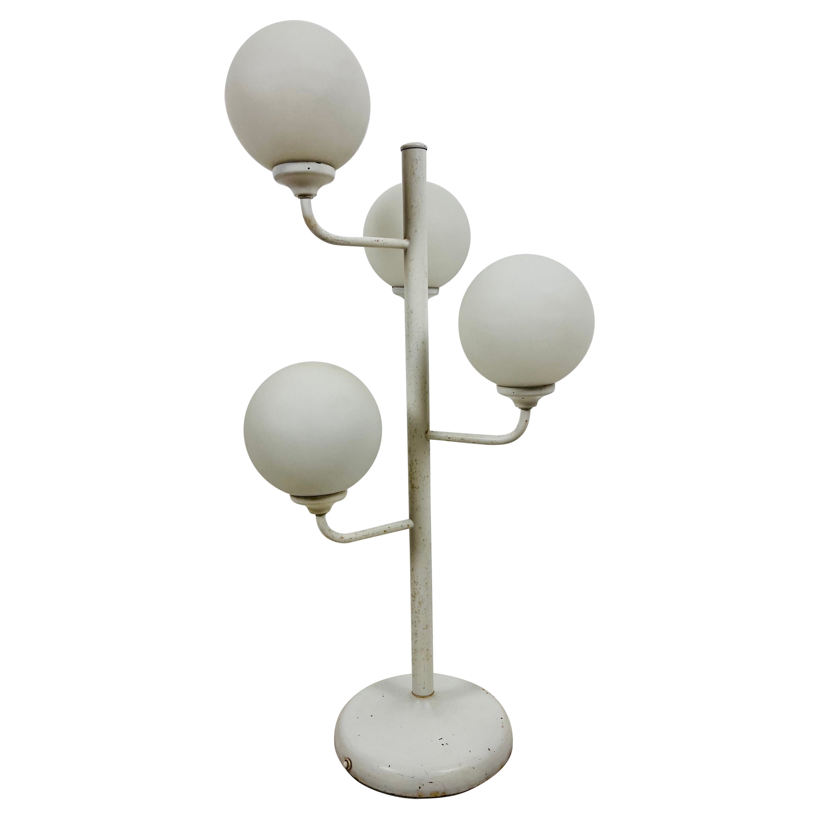 Midcentury White 4-Arm Space Age Floor Lamp, Germany, 1960s