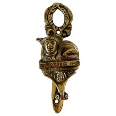 Bouton de porte vintage en laiton coulé Chester Imp anglais