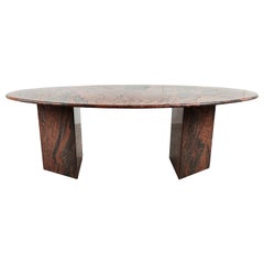Xl Vintage Oval Granite Dining Table, 1980s