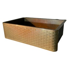 Retro 20th century copper Woven apron sink