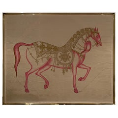 Silk Tapestry with Horse by Fabbriziani, 1970s