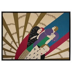 Art Deco Silk Tapestry by Fabbriziani, 1970s