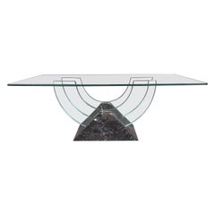 Black Marble & Glass Italian Coffee Table