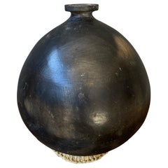 Black Clay Ceramic Mezcal Jug, Circa 1950´s