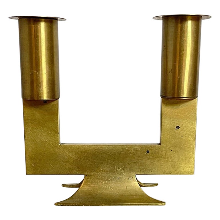 R. Rohac Mid-Century Modern Brass Candleholder, Candelabra, 1960s, Austria
