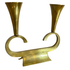 R. Rohac Mid-Century Modern Brass Candleholder, Candelabra, 1960s, Austria
