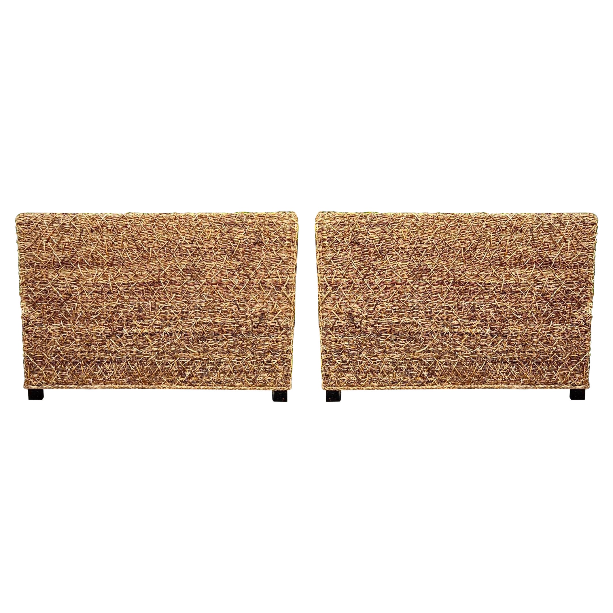 Vintage Coastal Headboards in Natural Woven Fibers, Full Size