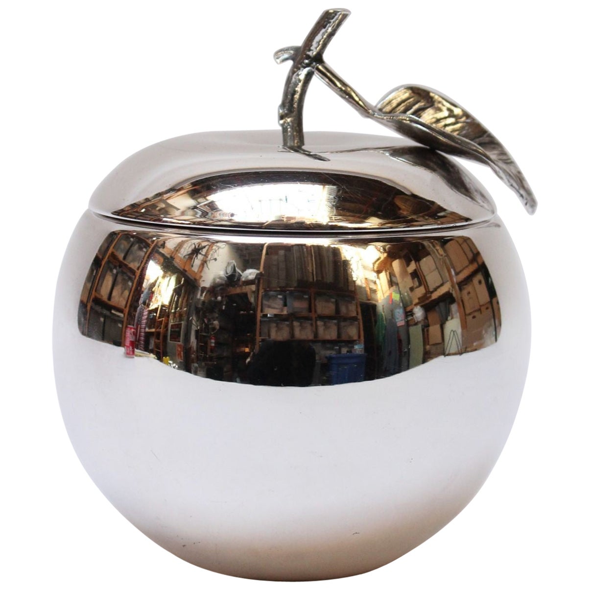 Mid-Century Italian Silver-Plated "Apple" Ice Bucket by Argenteria Teghini For Sale