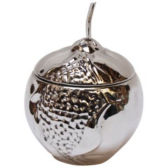 Italian Modernist Silver-Plated Insulated "Pomegranate" Ice Bucket by Teghini