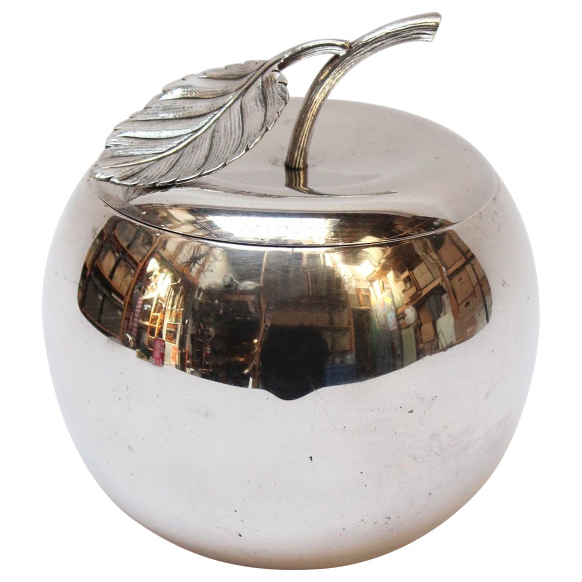 Mid-Century Italian Silver-Plated "Apple" Insulated Ice Bucket