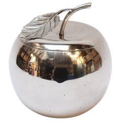 Retro Mid-Century Italian Silver-Plated "Apple" Insulated Ice Bucket