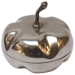 Mid-Century Italian Modern Silver-Plated "Squash" Lidded Serving / Candy Dish