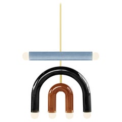 Ceramic Pendant Lamp 'TRN D1' by Pani Jurek, Blue, Black and Brown