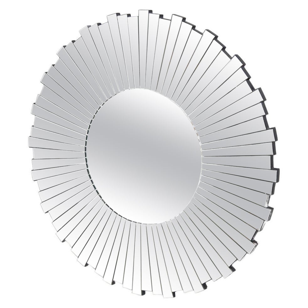 Italian Mid-Century Round Mirror For Sale