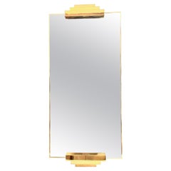 Retro Art Deco Style Brass and glass Wall Mirror