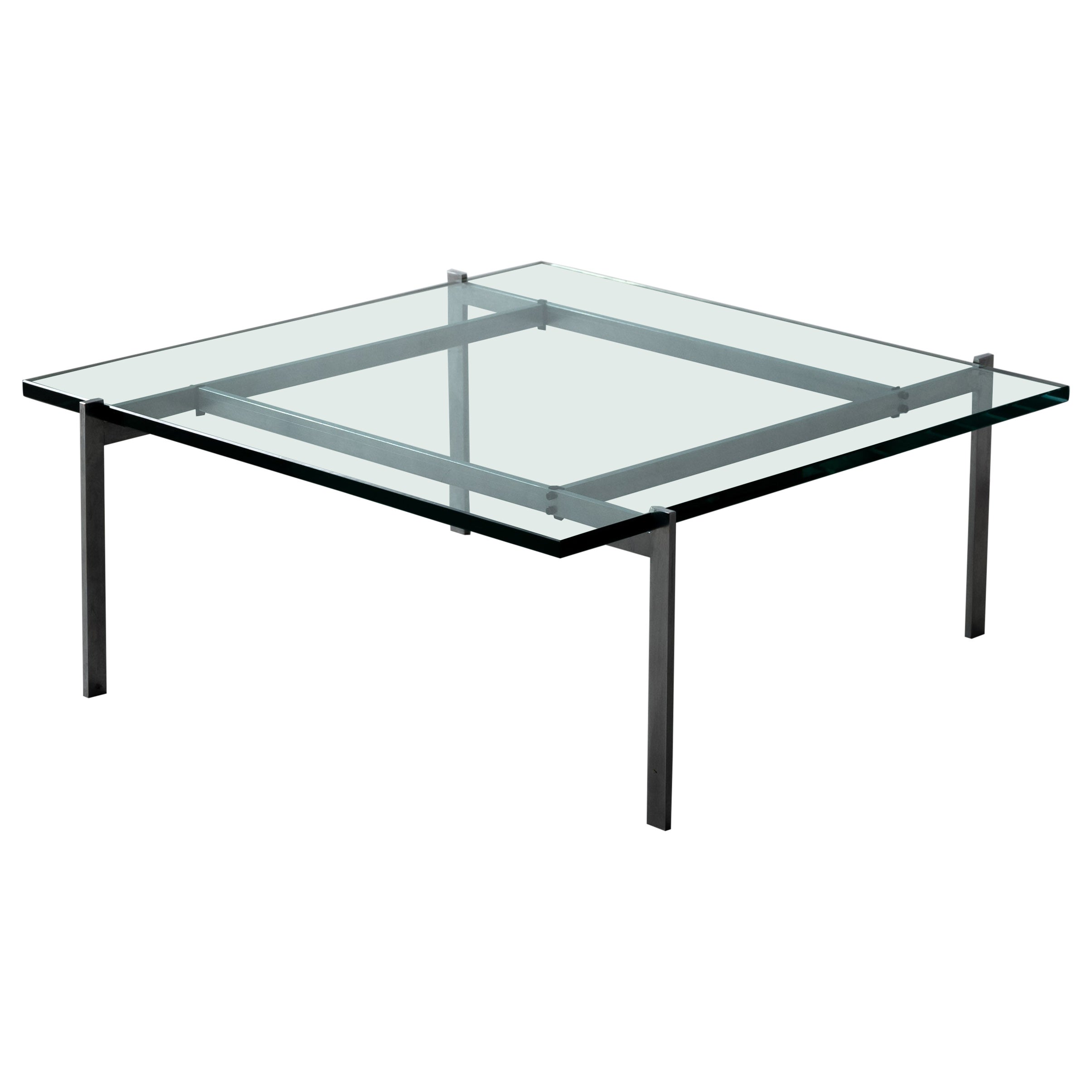 Poul Kjaerholm, Coffee Table, Glass, Metal, E. Kold Christensen, Denmark, 1960s For Sale