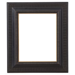 19th Century Small Italian Antique Ebonised Ripple Frame