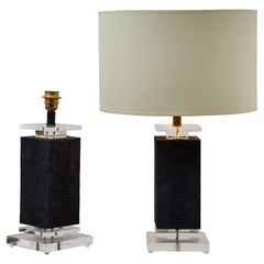 Vintage table lamps with snake skin At Cost Price